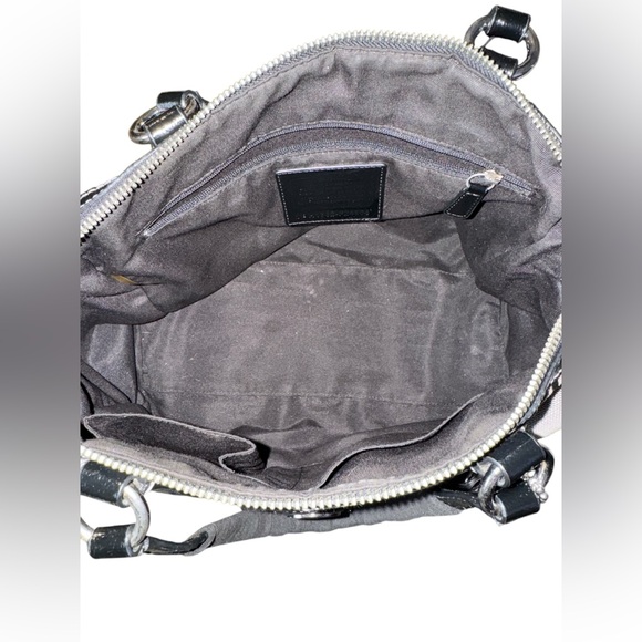 Coach Signature Print Satchel Black & Grey Handbag. 12x8x5 Inches GUC - Picture 9 of 10